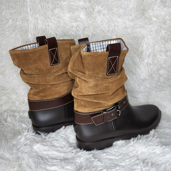 Anna Capri Brown Suede Scrunch Ankle Booties Size 6 - Picture 2 of 5